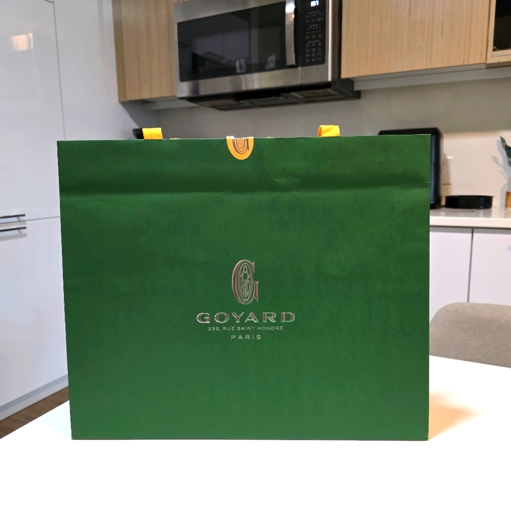Goyard Green Paper Shopping Bag